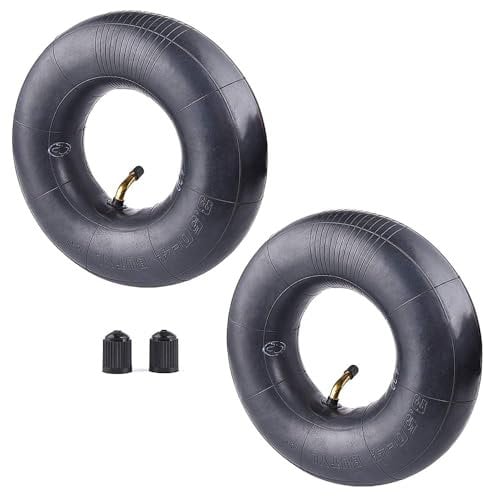 RUTU Wheelbarrow Inner Tubes 4.10/3.50-4,4.10-4 Heavy Duty Tube 2 Pack with 90° Bent Valve Stem Fit Sack Truck Barrow Wheels