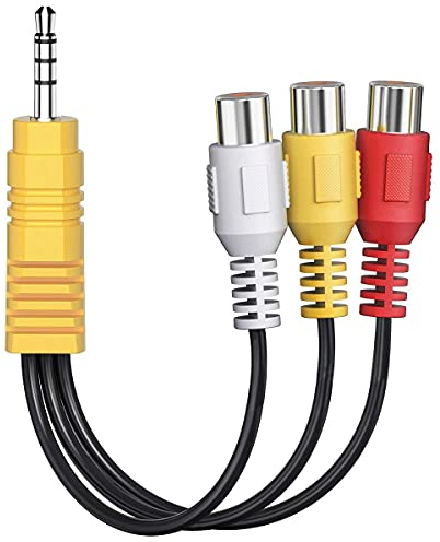 Ancable 3,5mm Macho a 3 RCA Hembra, RCA a AUX para Conectar Reproductores de DVD VCR AV Audio Vídeo Televisor LCD Televisores HD 15CM