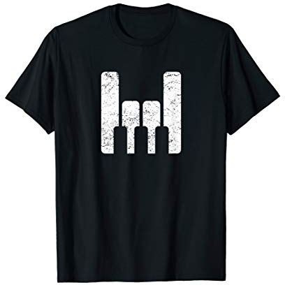 The Keyboard Rocks On - Keyboarder Geschenke - Metal Horns T-Shirt