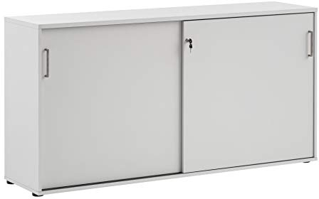 Schildmeyer Möbelpartner Denver - Armario con Puertas correderas, Color Gris Claro, Aprox. 160,2 x 41 x 84,2 cm