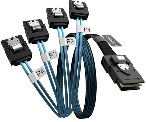 OIKWAN Câble SATA, SFF-8087 vers SATA High Speed Interconnect câble pour serveur (1 m)