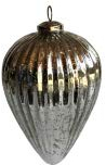 Zapfen Silber Hänger Weihnachten Weihnachtsbaum Christbaumschmuck antiksilber Glas (20cm)