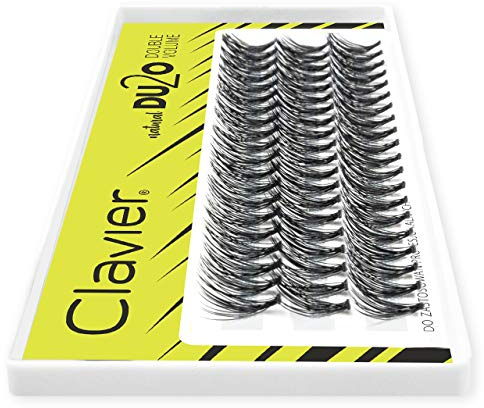 Clavier Künstliche Wimpern in Büscheln 20D 8 mm, C shape, Cluster Einzelne, Individual Lashes, DUO Double Volumen Falsche Wimper | Ultravolumen, Silk Verlängerung, Natürliches, Clusterwimpern