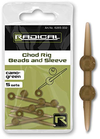 Radical Chod Rig Beads and Sleeve camo-Green 5 Set