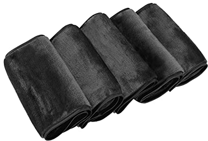Abschminktücher Mikrofaser zum Abschminken (5 Stück), Make-Up Entferner Tuch, Abschminken und Reinigen nur mit Wasser, hypoallergen & waschbar & wiederverwendbar Mikrofaser Gesichtsreinigungstuch(F)