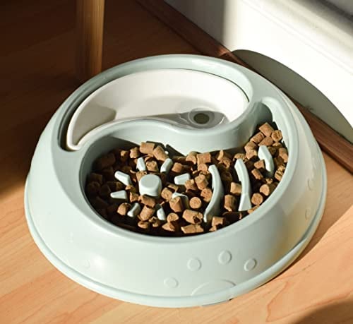 Doxie’s Premium Ying-Yang Slow feeder Water dog bowl, Anti-Gulping, Splash-Free, No Spill, Slow Eating Dog Bowl, Slow Water & Food Feeder for Small Medium Dogs & Puppy