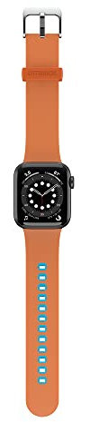 OtterBox All Day Uhrenarmband für Apple Watch Series 9/8/7/6/SE 2. gen/SE 1. gen/5/4/3-42mm/44mm/45mm, Weiches, Angenehmes und Strapazierfähiges Silikonband für Apple Watch, Orange/Blau
