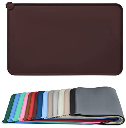 AUDWUD Tapis de nourriture pour chien chat animal de compagnie en silicone étanche , tapis de bol pour animal de compagnie antidérapant, tapis de nourriture pour animal de compagnie.