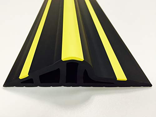 STORMSTOP 30mm High Garage Door Threshold Seal 2.5m (8'2) / Black/Yellow + Adhesive x1