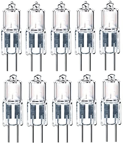 ShuoHui 10er Set G4 5 Watt Halogen-Leuchtmittel - 12 Volt Stiftsockel 12V 5W 2700K Clear