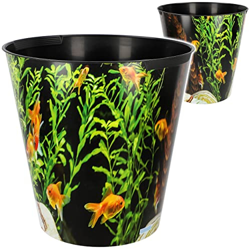 Papierkorb - Behälter Modell wählbar 10 Liter - wasserdicht - 28 cm - aus Kunststoff - Fische & Aquarium Mülleimer Eimer - auch als Blumentopf & Getränk..