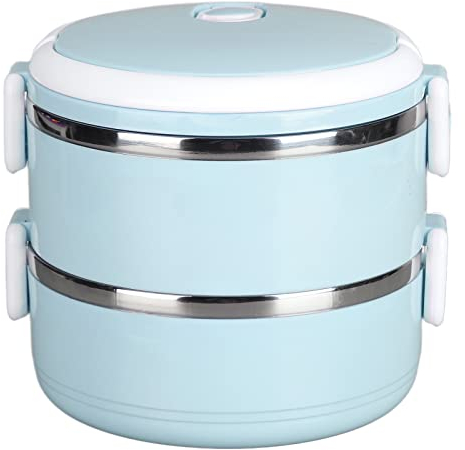 Lunch Box Termico, Contenitori Per Alimenti Porta Pranzo Sigillati Multiuso, Scatola Termica Per Alimenti Caldi Rotondi Impilabili, Porta Pranzo Isolata In Acciaio Inossidabile Per La(Doppio strato3)