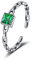 Bellitia Jewelry Smaragd Ringe für Damen, 925 Sterling Silber mit Aushöhlen Design, Quadrat Geschnitten, Ring Schmuck für Frauen Mädchen,Verstellbare Fingerringe