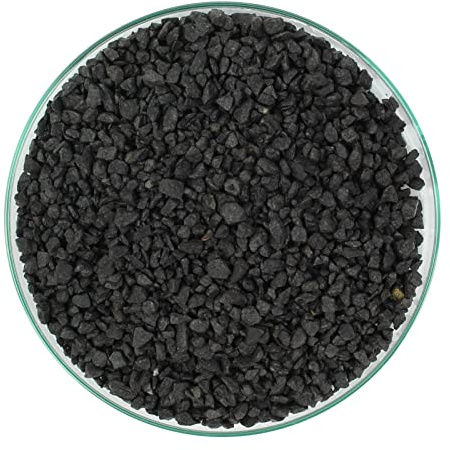 WYSKONT Sable pour aquarium 20 kg - Substrat naturel et décoration - Engrais naturel pour la croissance des plantes - 100 % sûr pour les organismes vivants - Grain noir - Taille 3-5 mm