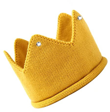 Toyvian Krone Mütze 1. Stirnband Neugeborener Hut Geburtstagsfeier Warm Gehäkelt Baby-Stirnband-mütze Babygeburtstag Kleiner Regenbogen Häkeln Herbst Und Winter Kleinkind Wollmütze Acryl