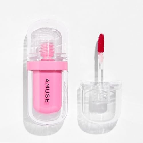 Amuse JEL-FIT TINT 12-Hour Lasting Jelly-Like Texture Moisturizing Lip Stain Vegan in Handy Size for Travel (04 ROSE MILK)