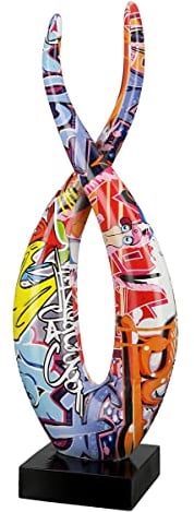 Casablanca Deko Figur Skulptur Flamme XL - Moderne Kunst Dekoration aus Kunstharz - Street Art Design - Mehrfarbig Höhe 36 cm