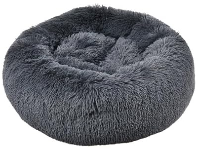 Dehner Lieblinge Hunde- und Katzenbett Cookie, Größe L, Circa 76 cm, Höhe Circa 17 cm, Polyester, dunkelgrau