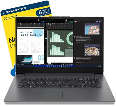 MESH Computers V17 Gen 4 IRU 17-inch Laptop (Intel Core i5-1335U (13th Gen), 8 GB RAM, 256 GB SSD, Wi-Fi 6, Fingerprint Reader, Windows 11 Pro) includes Free Norton 360 Deluxe Anti Virus