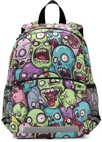 JUNZAN Colorful Yelling Zombie Kid's Toddler Backpack for Boys Girls Mini Schoolbag Preschool Nursery Travel Bag