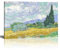 HYFBH Van Gogh Leinwand-Kunst, Weizenfeld mit Zypressen von Vincent Van Gogh, berühmte Ölgemälde, Reproduktion, klassische Leinwanddrucke, Wandkunst, Bilder für Zuhause, Büro, Dekoration, 40,6 x 61 cm