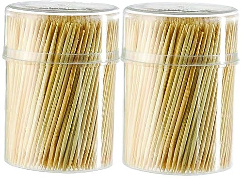 BALANZA.- 1000 palillos de madera/juego de 2 cajas de 500 piezas - uso diario, higiene dental, palillos de aperitivo - 1000 piezas