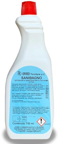 Sanibagno WC Professional Detergente desincrustante espumoso perfumado para baño, inodoro, desinfecta la cal, juego de 2 botellas, 750 ml
