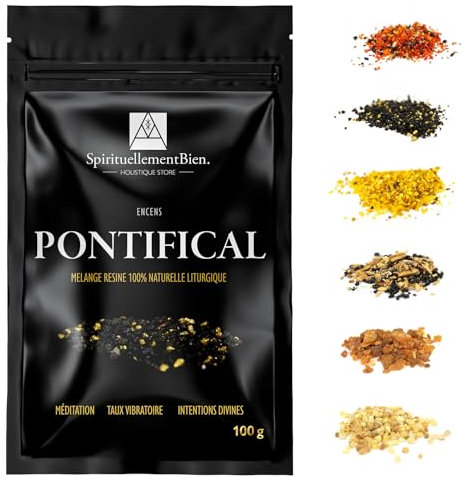 Weihrauch Pontifikal – Heiliges & Authentisches Harz in Körnerform 100 g – Für Räuchergefäß oder Duftbrenner – Meditation – Schwingungsfrequenz – Gebete und Göttliche Absichten