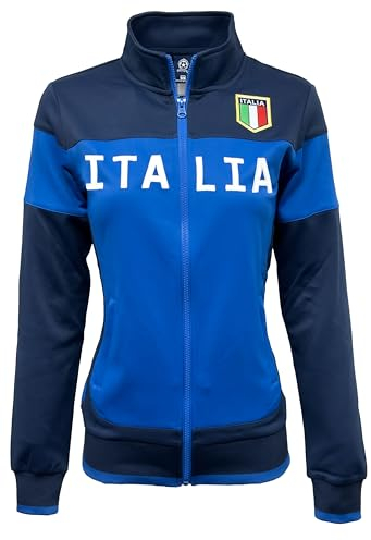 Just 4 Kicks Damen Italy Full Zip Track Jacket Italia Warm-Up Jacket, Blau, S