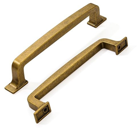 khtumeware 6 Stück 16,5 cm Antik Messing Schrankgriffe Vintage Schubladengriffe Küchenschrank Hardware Küchengriffe für Schränke Schrankgriffe Schubladengriffe