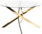 Beliani Esstisch Sicherheitsglas transparent ⌀ 120 cm rund mit Metallgestell Gold Maramo