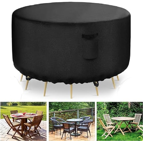 Abdeckung Für Gartenmöbel Rund, 210D Oxford Gartentisch Abdeckung Wasserdichtes Winddicht Abdeckhaube Gartenmöbel, UV-Beständig Gartentischabdeckung Schutzhülle Für Möbelsets Gartentisch (160*70cm)