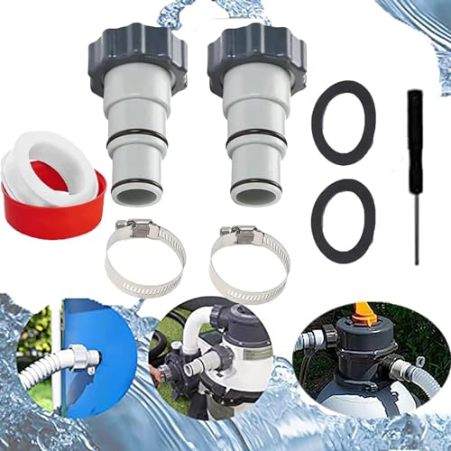 Eysbiy Poolschlauch Adapter, Intex Adapter A 32-38 mm Pool Schlauchadapter Pool Adapter für Intex Pool, Schlauchadapter Pool mit Innengewinde Einfache Installation für Ihren Poolschlauch