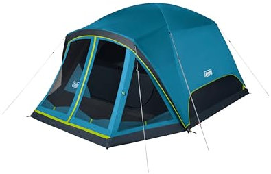 Coleman Skydome Dark Room Tent with Screen Room & 5-Minute Setup, Weatherproof 4/6 Person Tent Blocks 90% of Sunlight, Rainfly & Carry Bag Included, Made of PFAS-Free Materials