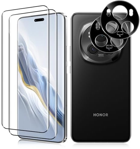 Vanrain Verre Trempé pour Honor Magic 6 Pro, 2+2 Pièces 3D Couverture Protection D'écran Film et Caméra Arrière Protecteur, 9H Dureté Haute Définition