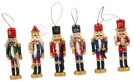 RORPOIR 6pezzi Ornamenti Forma Di Soldato Nutcracker Da Appendere Decorazioni Natalizie Per La Casa Per Famiglia e Amici Materiale Durevole Per Uso Prolungato