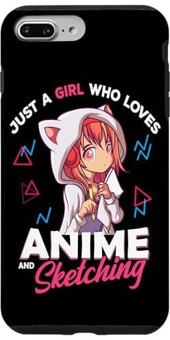 iPhone 7 Plus/8 Plus Just A Girl Who Loves Anime and Sketching Otaku Anime Merch Case