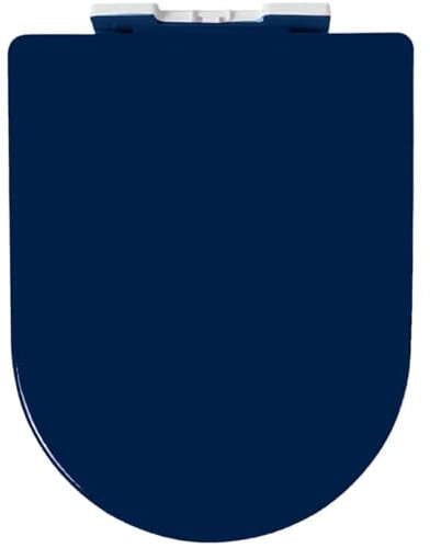 Colorful D Shape Soft Close Toilet Seat with Adjustable Hinges Navy Blue PP Material Easy Assembly and Cleaning Quick Release Feature