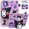 A-BEAUTY Coque Enfant Compatible avec iPad Mini 7 A17 Pro 8,3 2024, iPad Mini 6e Génération 2021, Housse Étui de Protecteur Antichoc avec Support Poignée, Bandoulière, Violet
