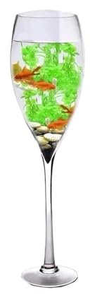 Peceras Pecera de Cristal Transparente con Forma de Copa de champán, decoración del hogar Acuarios(13cmx60cm)