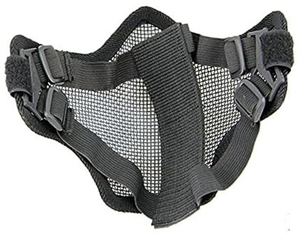 POPETPOP Outdoor Metallgewebe Schutzmaske Taktische Halbschutzmaske Bei Cs-Spielen Atmungsaktive Und Robuste Mesh-Maske Camouflage