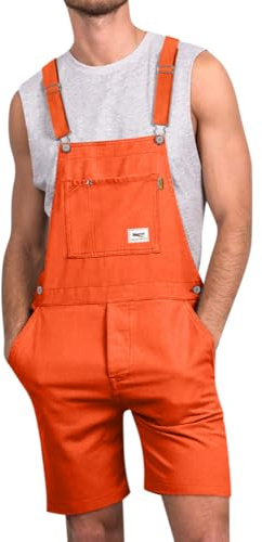 Oanviso Salopette Homme en Jean Shorts Jumpsuit Été | Overalls, Salopette Court, de Travail, Coupe Régulière, Cargo, Loisirs, Rétro, Combinaisons Courte, Streetwear