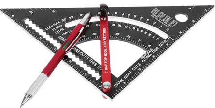 NULYLU 2 Teiliges Bewegliches Lineal Set, Multitool Stift, Holzbearbeitung, Dreieck Lineal, Anhänger Stift Für Sohn, Troika Stift, Tischler, Quadratisches Wasserwaage Stiftwerkzeug,