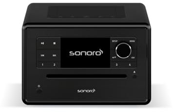 sonoro Elite Internetradio mit CD-Player (FM, DAB Plus, Podcasts, Spotify, Amazon Music, Deezer) Matt Schwarz