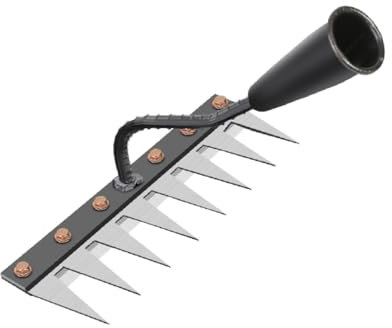 Rateau de Désherbage, Râteau de Jardin, Râteau de Désherbage Outils Jardinage, Gardening Harrow Désherberen Acier Au Carbone, pour Désherbage, Ameublissement du Sol, Semis, 8 Ratisas de Dents