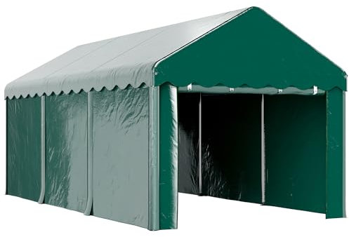 Outsunny Carport Tente de Garage 3 x 6 m abri Voiture extérieur Tente de Stockage avec 2 Portes enroulables, carport résistant aux UV et étanche, Toile en PE 200 g, pour Camion, Bateau, Voiture, Vert