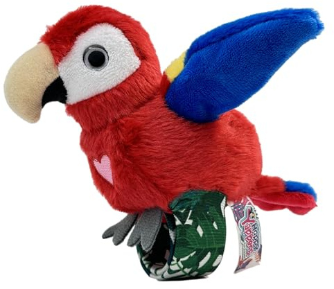 Rainbow Designs Happy Yappers Red Parrot Interactive Plush Bird | Repeats speech, sings, flaps wings, USB rechargeable, interactive play