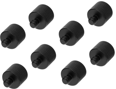 LRXIYODE 8 Pcs Aluminum Alloy Camera and Microphone Holder Conversion Screws to Thread Adapter for Tripod and Stand Black Bracket Bolts for Photography Equipment