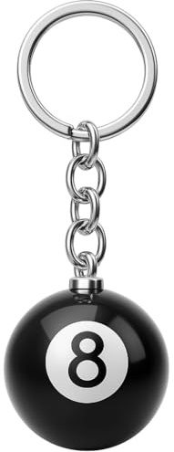 Porte-Clés Billard Noir 8, Bagages Décor, Porte-Clés Sportif, Cadeau Significatif Pour Les Amateurs de Billard