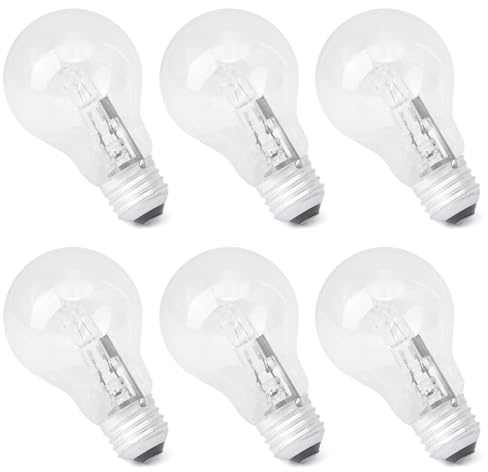 Esttlamer 6Pcs 043168787963 Halogen Light Bulb for A19 Bulb Types E26 Thread 43 Watt 120V Replace 78796 Suitable for Table Lamps for Incandescent Light Bulbs 60 watt